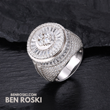 Round Baguette Cluster Ring – 21MM Width | VVS1 Moissanite | GRA Certified