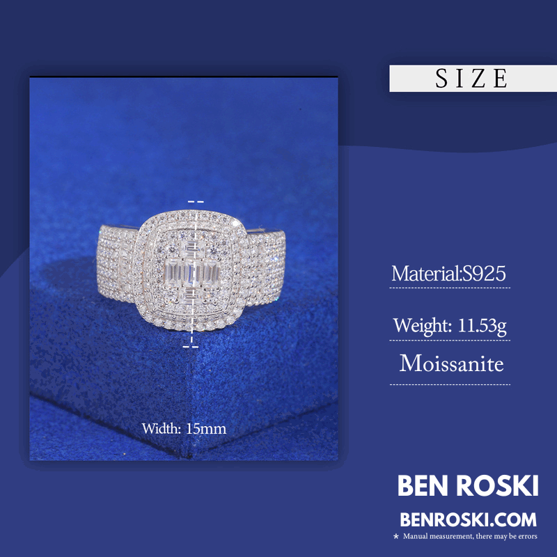 Luxury Cushion Cluster Moissanite Ring Sterling Silver, Gold, or Rose Gold | VVS Moissanite | GRA Certified