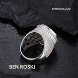 Round Baguette Cluster Ring – 21MM Width | VVS1 Moissanite | GRA Certified