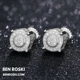 Round Cluster Stud Earrings Sterling Silver, Gold, or Rose Gold | VVS Moissanite | GRA Certified