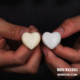 Heart-Shaped Moissanite Statement Ring Sterling Silver with Gold or Rose Gold Plating | VVS Moissanite | GRA Certified