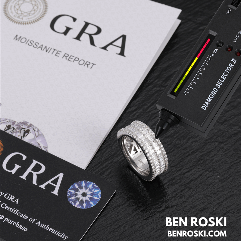 Triple Row Eternity Band Ring Sterling Silver, Gold, or Rose Gold | VVS Moissanite | GRA Certified