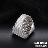 Iced-Out Moissanite Statement Ring Sterling Silver, Gold, Rose Gold & Silver | GRA Certified