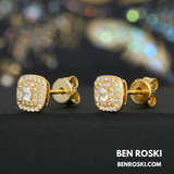 Cushion Halo Stud Earrings Sterling Silver, Gold, or Rose Gold | VVS Moissanite | GRA Certified