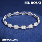 7MM Moissanite Bracelet Sterling Silver | GRA Certified | Gold & Rose Gold Plated