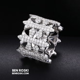 Fleur-de-Lis Moissanite Ring Sterling Silver, Gold & Rose Gold | VVS Moissanite | GRA Certified