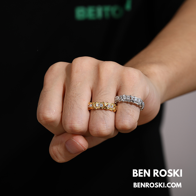 Criss-Cross Eternity Band Stuhrling Silver or Gold & Rose Gold | VVS Moissanite | GRA Certified