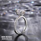 Classic Moissanite Engagement Ring Sterling Silver, Gold, or Rose Gold | VVS1 Moissanite | GRA Certified