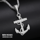 Anchor Pendant Sterling Silver, Gold & Rose Gold | VVS Moissanite | GRA Certified