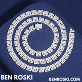 8MM Square Cluster Moissanite Chain Sterling Silver, Gold, or Rose Gold | GRA Certified