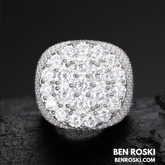 Iced Moissanite Cluster Ring Sterling Silver | VVS1 Moissanite | GRA Certified | Gold & Rose Gold Available