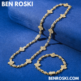 Cross Link Moissanite Necklace Sterling Silver, Gold & Rose Gold | GRA Certified