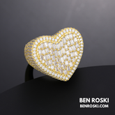 Heart Baguette Moissanite Ring Sterling Silver, Gold Plated or Rose Gold | GRA Certified