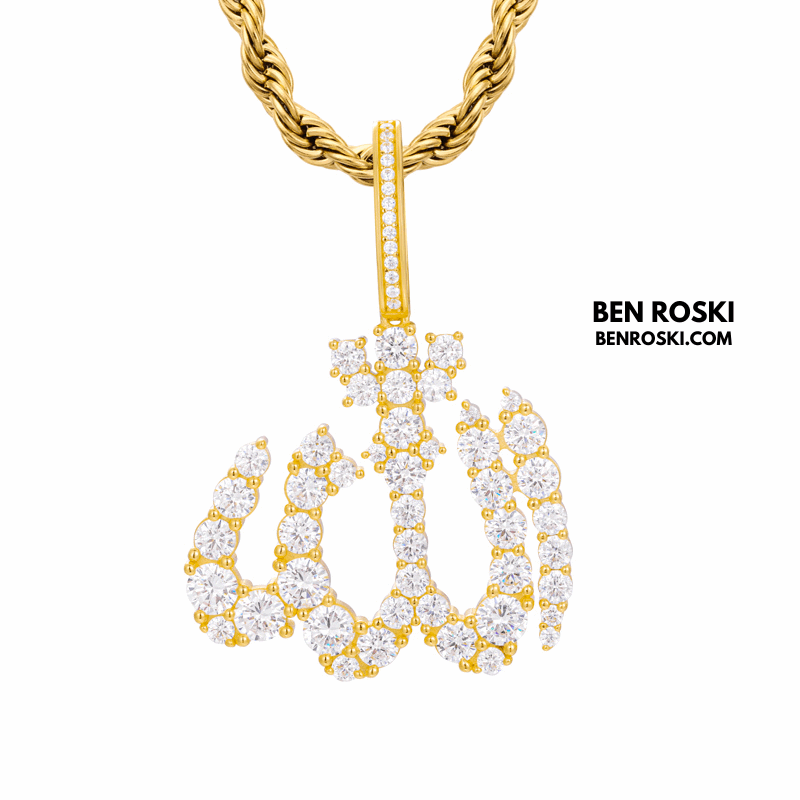 Allah Pendant – 54MM Height | VVS1 Moissanite | GRA Certified