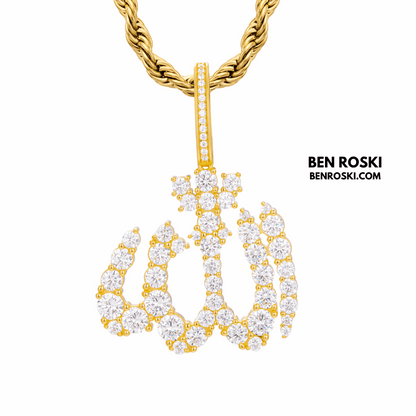 Allah Pendant – 54MM Height | VVS1 Moissanite | GRA Certified
