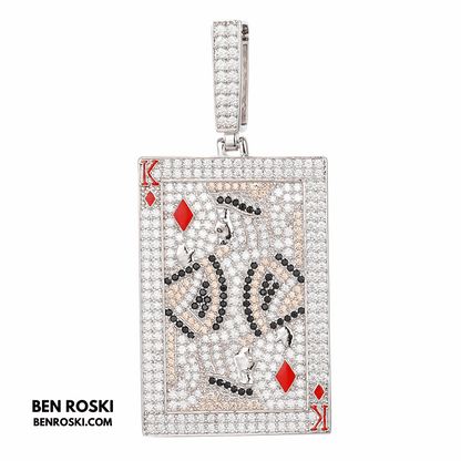 King of Diamonds Pendant – Playing Card Shape | VVS1 Moissanite | GRA Certified