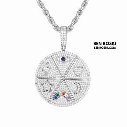 Celestial Round Pendant – 57MM Height | VVS1 Moissanite | GRA Certified