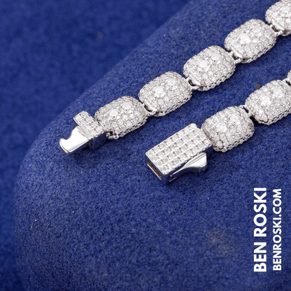 Cushion Link Moissanite Chain – 7MM Width | 22 Inch | 34.17g | GRA Certified