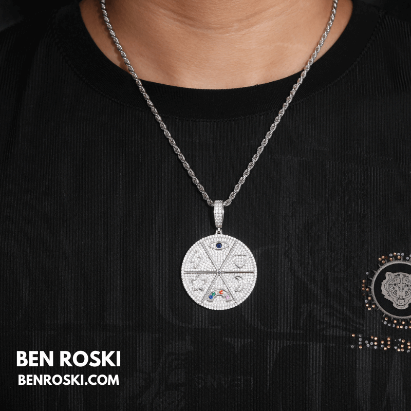 Celestial Round Pendant – 57MM Height | VVS1 Moissanite | GRA Certified