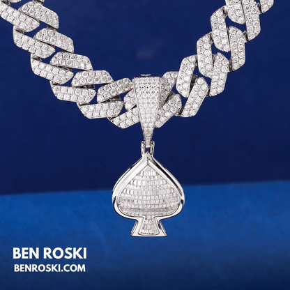 Spade Moissanite Pendant Sterling Silver, Gold, or Rose Gold | VVS Moissanite | GRA Certified