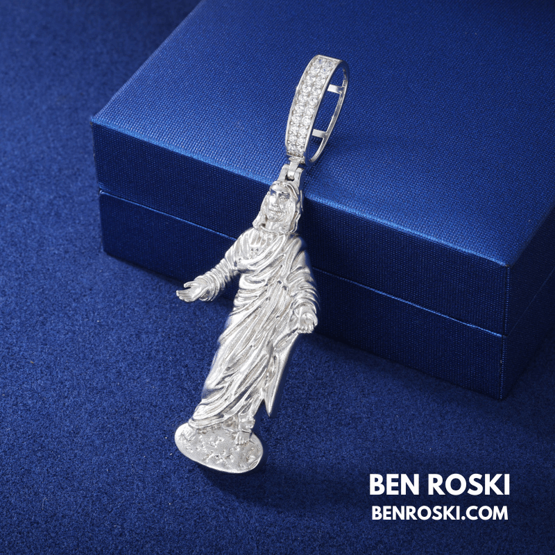 Jesus Pendant – 73MM Height | VVS1 Moissanite | GRA Certified