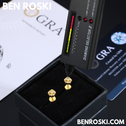 Cushion Cluster Stud Earrings Sterling Silver or Gold Plated or Rose Gold | VVS Moissanite | GRA Certified