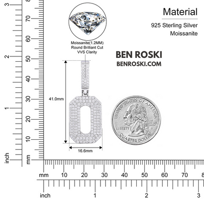 Custom Number Pendant Sterling Silver, Gold, or Rose Gold | VVS Moissanite | GRA Certified