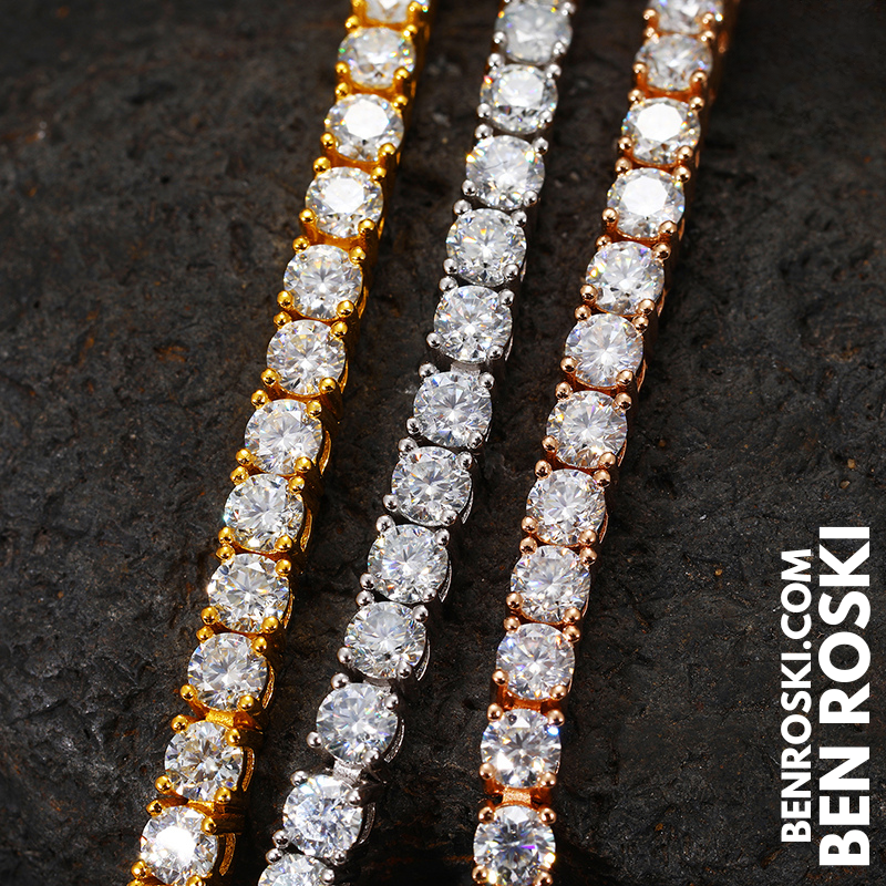 Moissanite Tennis Bracelet – 3MM / 4MM | 7–8 Inch | Silver, Gold & Rose Gold | VVS1 Moissanite | GRA Certified