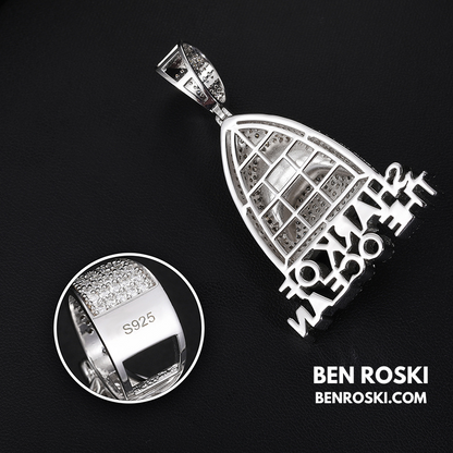 Shark of the Ocean Pendant Sterling Silver, Gold & Rose Gold Plated | VVS Moissanite | GRA Certified