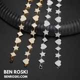 Heart, Star & Diamond Link Moissanite Necklace Sterling Silver, Gold & Rose Gold Options | GRA Certified