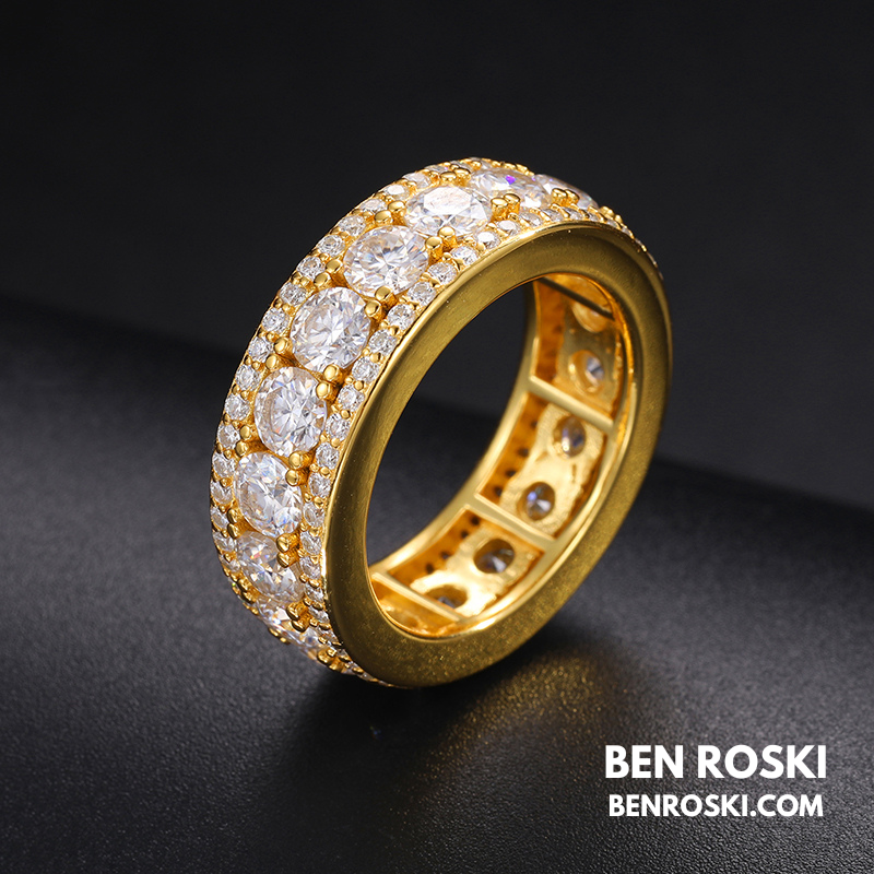 8MM Eternity Band Ring Sterling Silver, Gold & Rose Gold  | VVS Moissanite | GRA Certified |