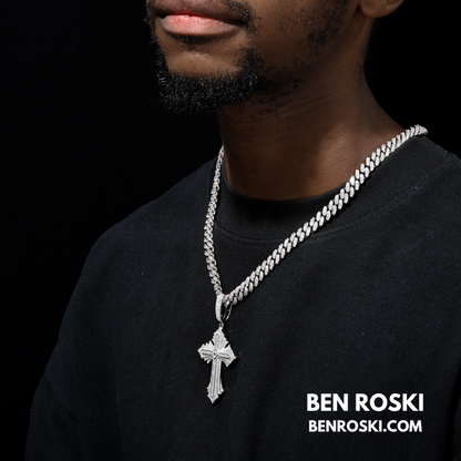 Moissanite Cross Pendant Sterling Silver, Gold, or Rose Gold | VVS Moissanite | GRA Certified