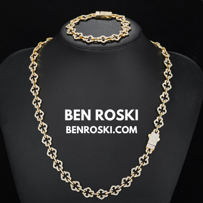 Moissanite Clover Link Bracelet Sterling Silver, Gold & Rose Gold | VVS Moissanite | GRA Certified