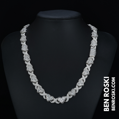 Heart Baguette Moissanite Necklace Sterling Silver, Gold & Rose Gold | GRA Certified