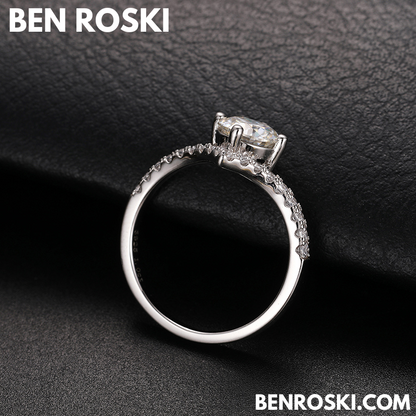 Moissanite Solitaire Halo Ring Sterling  Silver, Gold, or Rose Gold | VVS Moissanite | GRA Certified