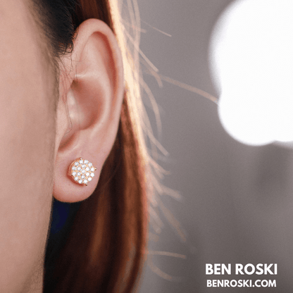 Round Cluster Stud Earrings – VVS1 Moissanite | GRA Certified