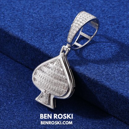 Spade Moissanite Pendant Sterling Silver, Gold, or Rose Gold | VVS Moissanite | GRA Certified