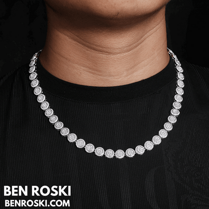 Round Cluster Moissanite Chain – 9MM Width | 20 Inch | 48.55g | GRA Certified
