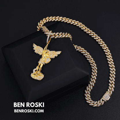 Archangel Michael Pendant – 77MM Height |  VVS1 Moissanite | GRA Certified