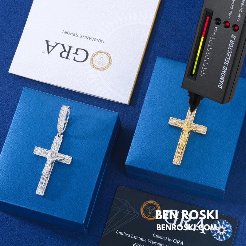 Jesus Crucifix Cross Pendant – 63MM Height |  VVS1 Moissanite | GRA Certified