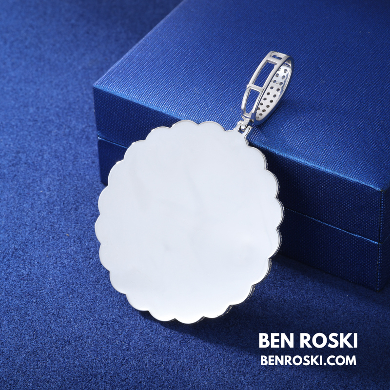 Custom Moissanite Photo Pendant Sterling Silver or Gold/Rose Gold Plated | VVS Moissanite | GRA Certified