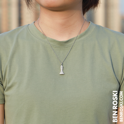 Moissanite Chess Piece Pendant Sterling Silver, Gold, or Rose Gold | VVS1 Moissanite | GRA Certified