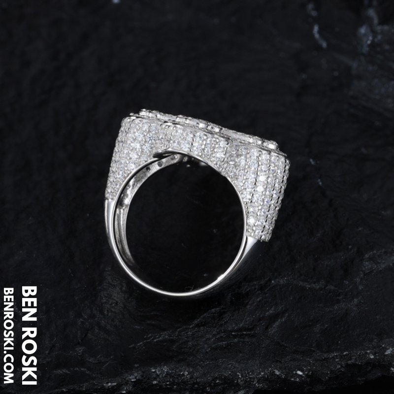 Cross Moissanite Ring Sterling Silver, Gold, or Rose Gold | VVS Moissanite | GRA Certified