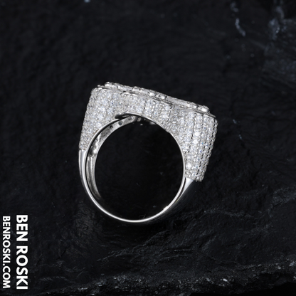 Cross Moissanite Ring Sterling Silver, Gold, or Rose Gold | VVS Moissanite | GRA Certified