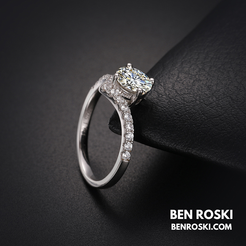 Moissanite Solitaire Halo Ring Sterling  Silver, Gold, or Rose Gold | VVS Moissanite | GRA Certified