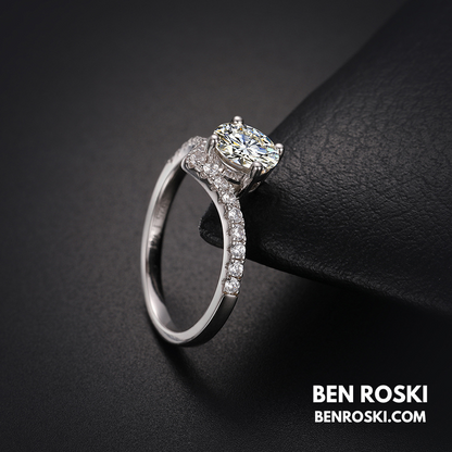 Moissanite Solitaire Halo Ring Sterling  Silver, Gold, or Rose Gold | VVS Moissanite | GRA Certified