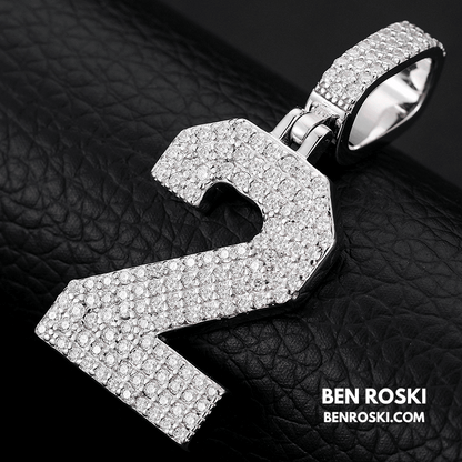 Custom Number Pendant Sterling Silver, Gold, or Rose Gold | VVS Moissanite | GRA Certified