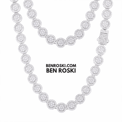 Round Cluster Moissanite Chain – 9MM Width | 20 Inch | 48.55g | GRA Certified