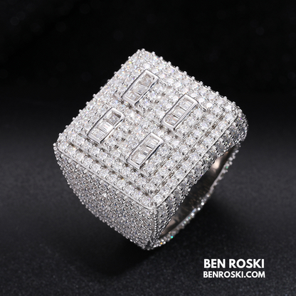Iced-Out Moissanite Statement Ring Sterling Silver, Gold, Rose Gold & Silver | GRA Certified