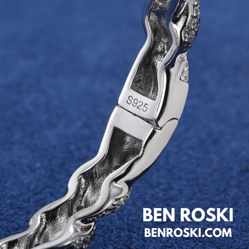 Baguette Moissanite Open Bangle Sterling Silver, Gold Plated & Rose Gold Plated over 925 Silver | GRA Certified